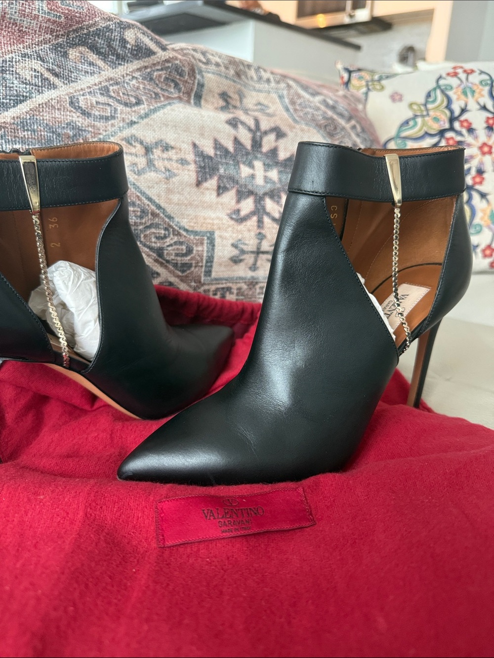 ⚡️Valentino•Sexy Stiletto Black Bootie Heels 👠